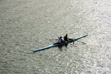 canoe in the Nervion river in Bilbao, basque country, spain, travel destinations 