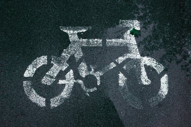                  Yoldaki bisiklet trafik ışığı              
