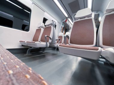 boş tren vagonu koltukları, tren ulaşım modu 
