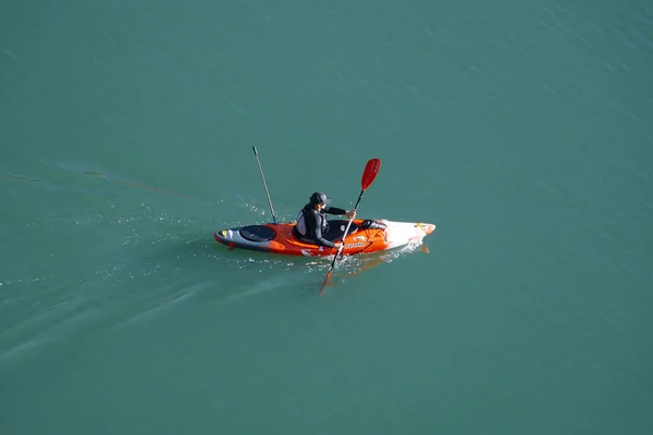 Athlètes Entraînant Canoë Sur Rivière Nervion Bilbao Pays Basque Espagne — Photo