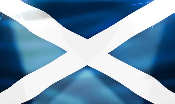 Skoçya Bayrağı Gerçekçi Kumaş Bayrağı — Stok fotoğraf