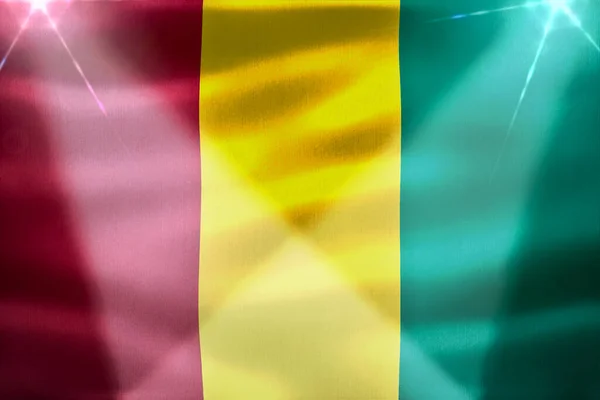 Guinea Flagge Realistisch Schwenkende Stofffahne — Stockfoto