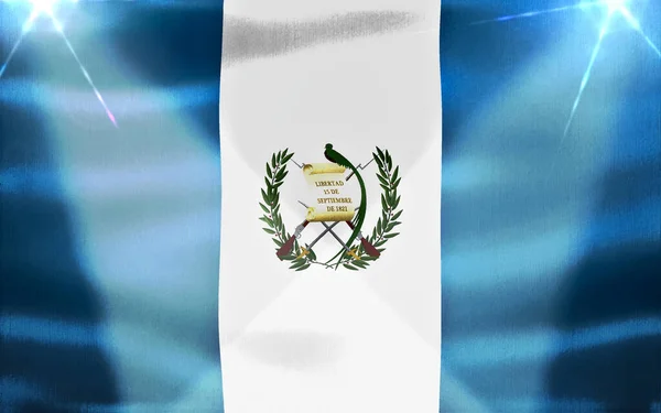 Guatemala Flagga Realistisk Vinka Tyg Flagga — Stockfoto