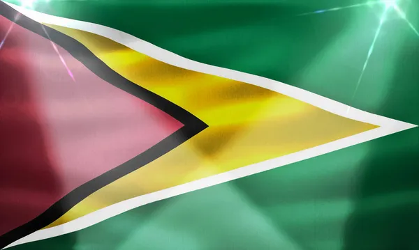 Guyana Vlag Realistische Zwaaiende Stof Vlag — Stockfoto