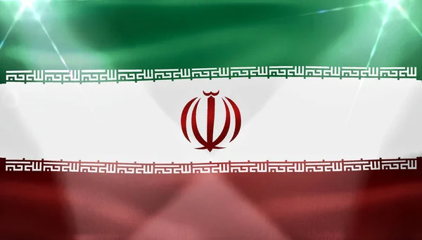 Флаг Ирана Реалистичный Тканевый Флаг — стоковое фото