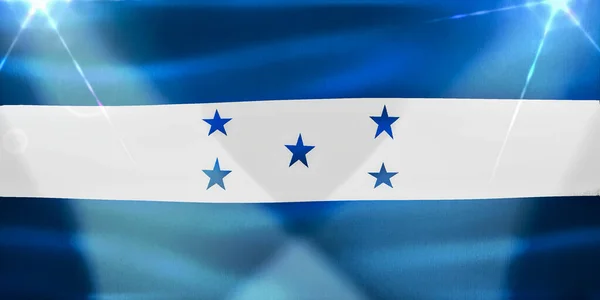 Honduras Zászló Reális Hullámzó Szövet Zászló — Stock Fotó