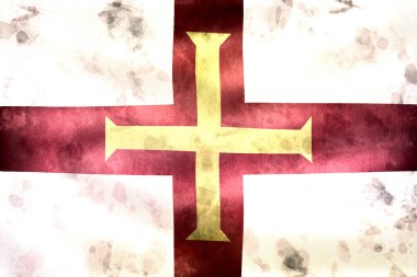 Guernsey bayrağı - gerçekçi kumaş bayrağı