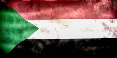 Sudan bayrağı - gerçekçi kumaş bayrağı