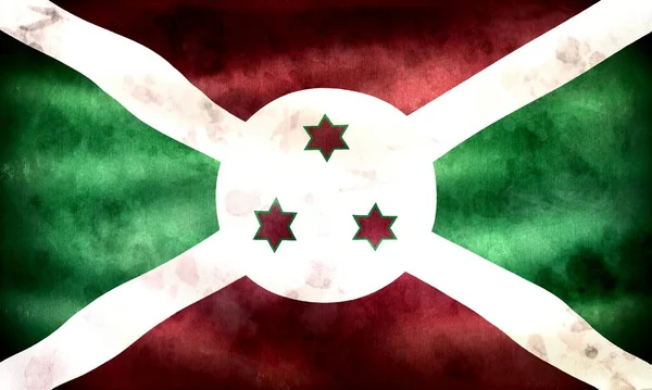 Flaga Burundi Realistyczna Flaga Tkaniny Machającej — Zdjęcie stockowe