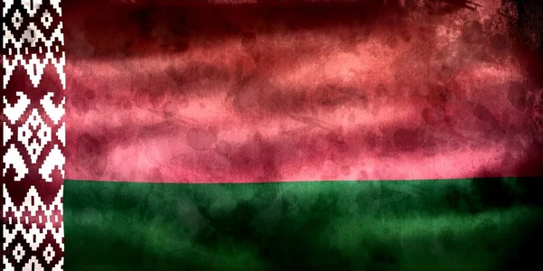 Vitryssland Flagga Realistisk Vinka Tyg Flagga — Stockfoto