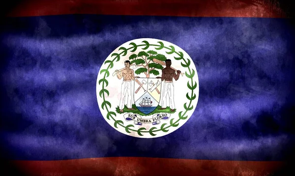 Flaga Belize Realistyczna Flaga Falistej Tkaniny — Zdjęcie stockowe