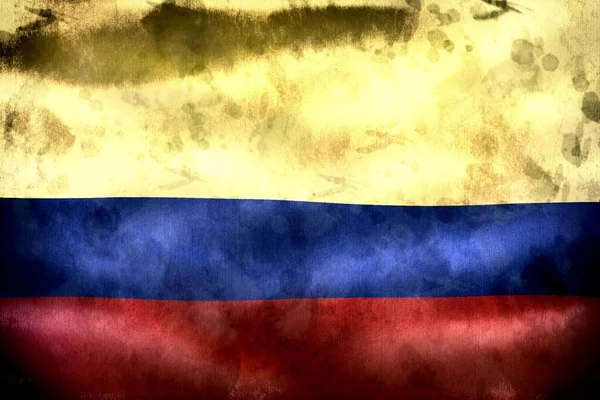 Kolombiya Bayrağı Gerçekçi Kumaş Bayrağı — Stok fotoğraf
