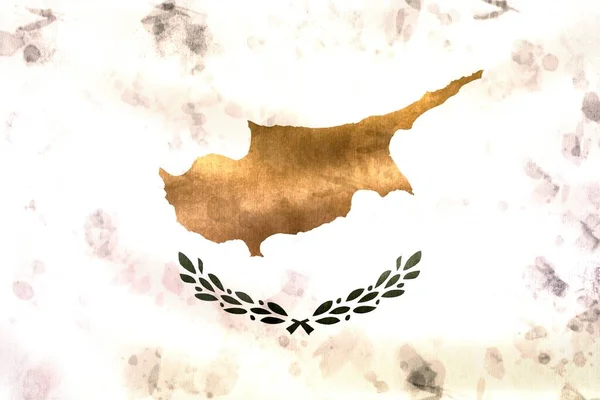 Bandeira Chipre Bandeira Tecido Ondulante Realista — Fotografia de Stock