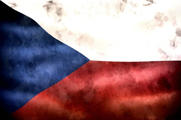 Tschechische Flagge Realistisches Fahnenschwenken — Stockfoto