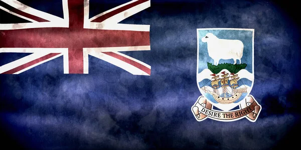 Bendera Kepulauan Falkland Bendera Kain Melambai Yang Realistis — Stok Foto