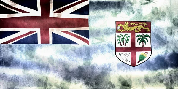 Flaga Fidżi Realistyczna Flaga Tkaniny Falującej — Zdjęcie stockowe