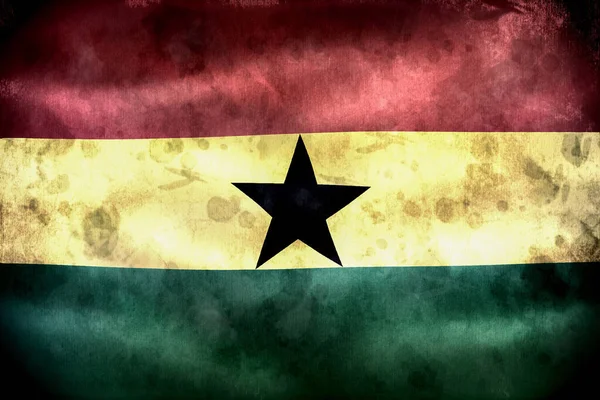 Bandera Ghana Bandera Tela Ondeante Realista —  Fotos de Stock