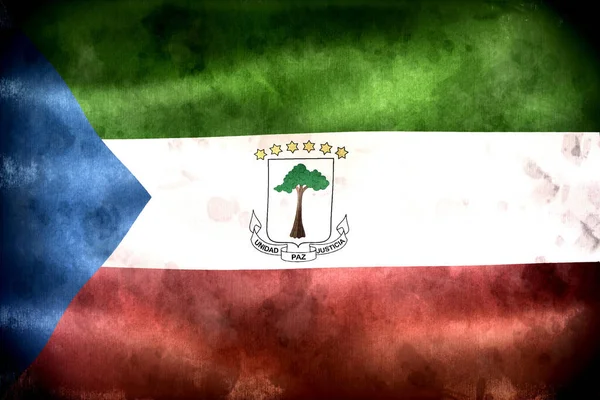 Bandeira Guiné Equatorial Bandeira Tecido Ondulante Realista — Fotografia de Stock