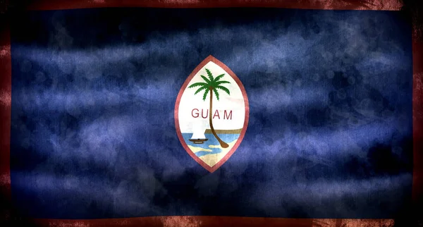 Guam Zászló Reális Hullámzó Szövet Zászló — Stock Fotó