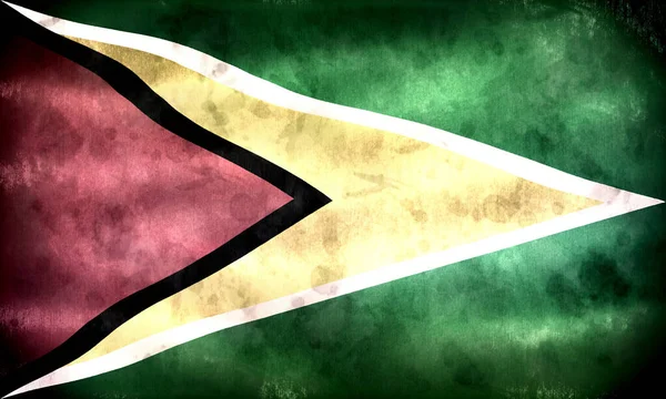 Guyana Zászló Reális Hullámzó Szövet Zászló — Stock Fotó
