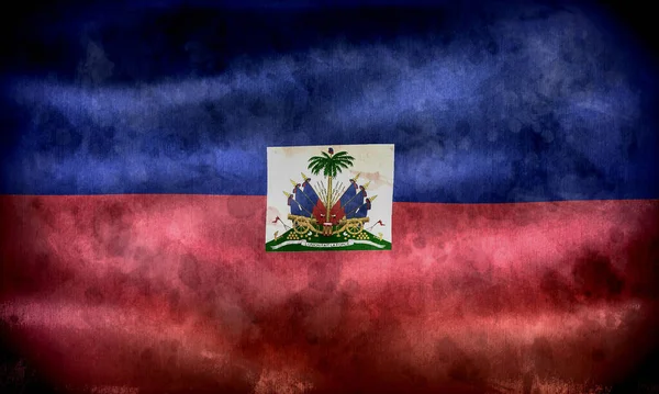 Haiti Flag Realistic Waving Fabric Flag — Stock Photo, Image