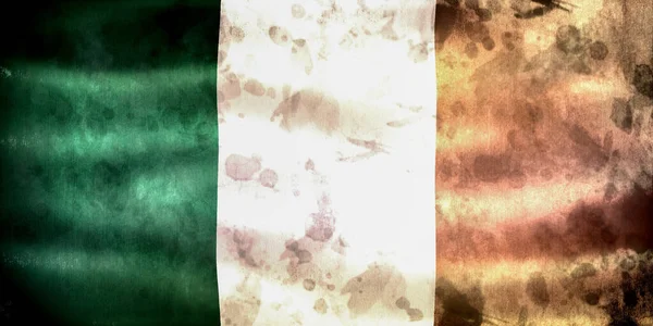 Bandeira Irlanda Bandeira Tecido Acenar Realista — Fotografia de Stock
