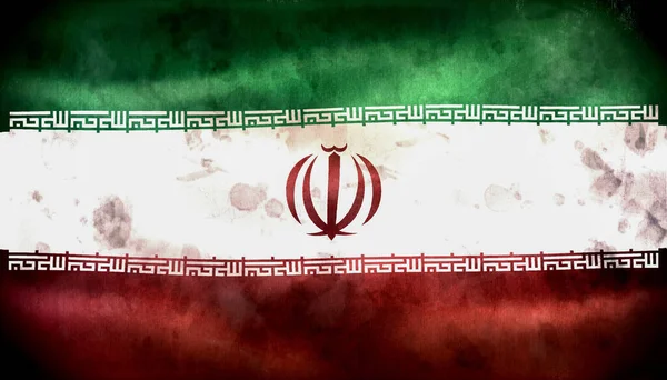 イランの旗 現実的な波のファブリックフラグ — ストック写真