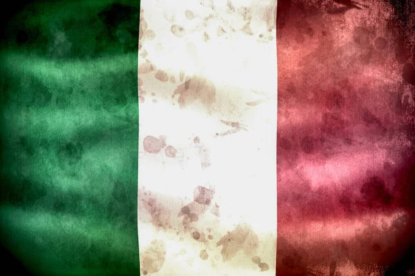 Bandera Italia Bandera Tela Ondeante Realista — Foto de Stock