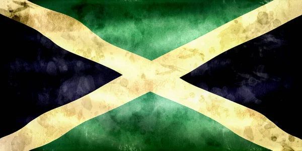 Bandeira Jamaica Bandeira Tecido Ondulante Realista — Fotografia de Stock
