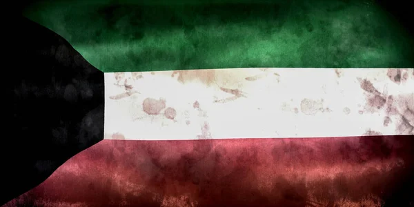 Kuveyt Bayrağı Gerçekçi Kumaş Bayrağı — Stok fotoğraf