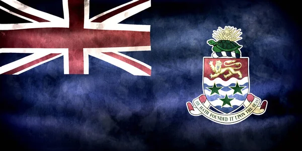 Bandeira Das Ilhas Cayman Bandeira Tecido Ondulação Realista — Fotografia de Stock