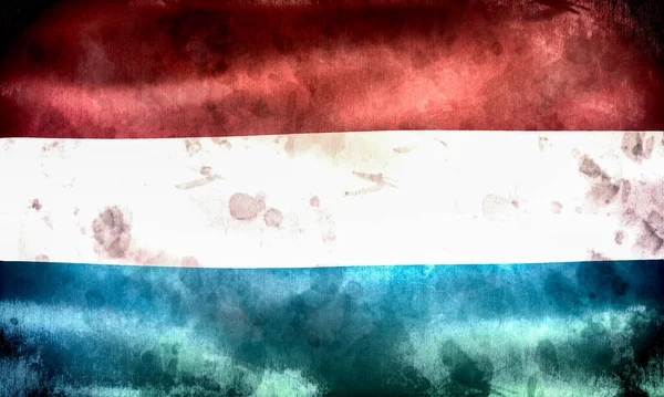 卢森堡国旗 现实的挥动面料国旗 — 图库照片