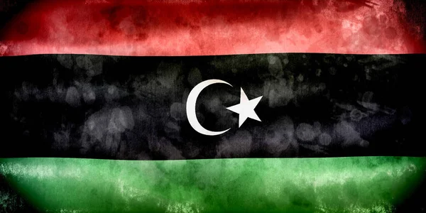 Flaga Libii Realistyczna Flaga Tkaniny Machającej — Zdjęcie stockowe