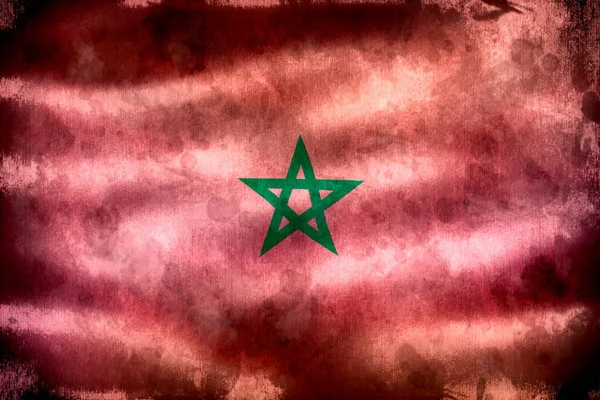Bandiera Marocco Bandiera Tessuto Sventolante Realistica — Foto Stock