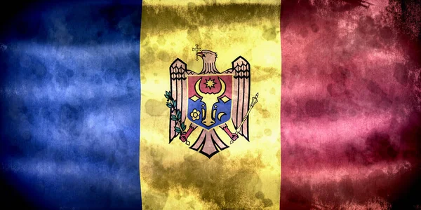 Флаг Молдовы Реалистичный Тканевый Флаг — стоковое фото