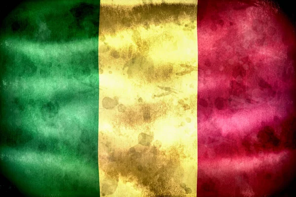 Flaga Mali Realistyczna Flaga Machająca Tkaniną — Zdjęcie stockowe
