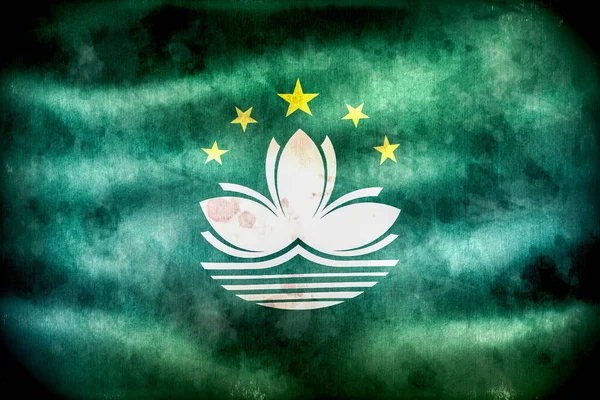 Macao Flagga Realistisk Vinka Tyg Flagga — Stockfoto