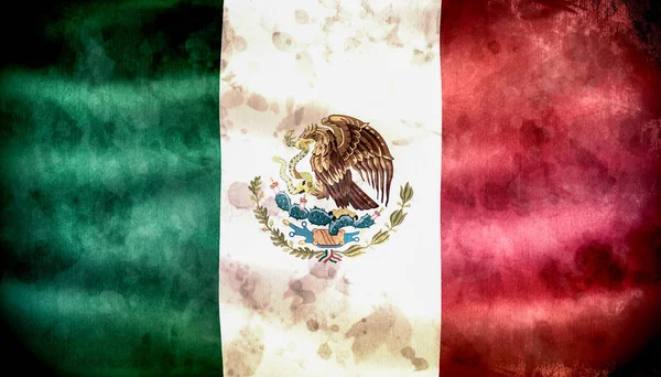 Mexiko Flagga Realistisk Vinka Tyg Flagga — Stockfoto