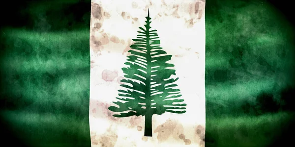 Bandeira Ilha Norfolk Bandeira Tecido Ondulante Realista — Fotografia de Stock