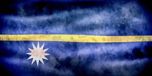 Drapeau Nauru Drapeau Réaliste Tissu Ondulé — Photo