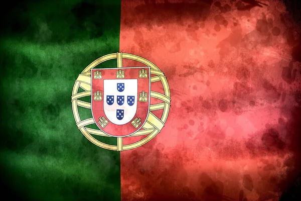 Portugal Flagge Realistisch Schwenkende Stofffahne — Stockfoto