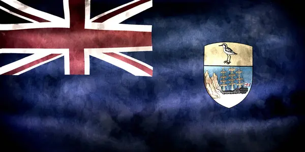 Flaga Saint Helena Realistyczna Flaga Tkaniny Machającej — Zdjęcie stockowe