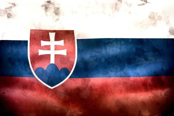 Ilustracja Flagi Słowacji Realistyczna Flaga Falistej Tkaniny — Zdjęcie stockowe
