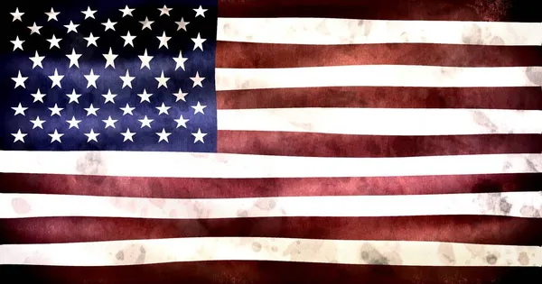 Illustrazione Una Bandiera Usa Bandiera Tessuto Sventolante Realistica — Foto Stock