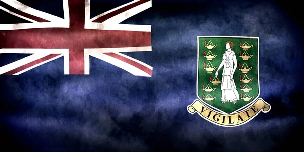 Illustration British Virgin Islands Flag Realistic Waving Fabric Flag — Stock Photo, Image