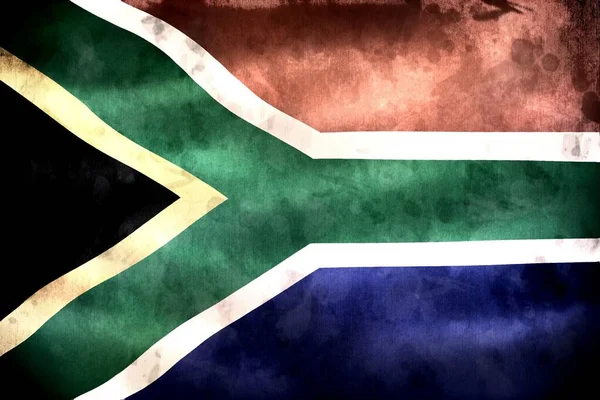 Ilustração Uma Bandeira África Sul Bandeira Tecido Ondulante Realista — Fotografia de Stock
