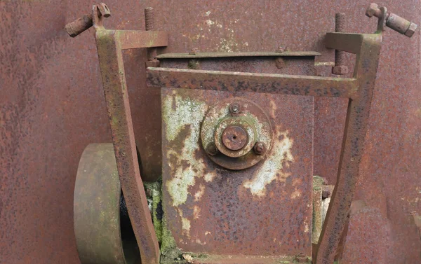 Superfície Close Detalhada Metal Enferrujado Aço Com Muita Corrosão Alta — Fotografia de Stock