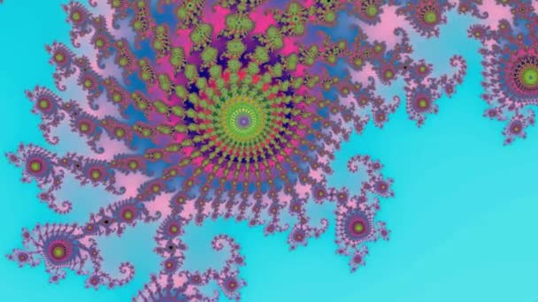 漂亮的放大成无穷无尽的数学曼德尔布罗德集分形 — 图库视频影像