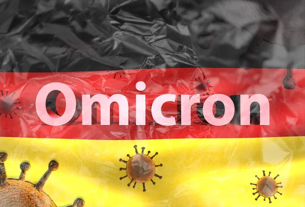 Ilustrace Varianty Korony Omicron Německé Vlajce — Stock fotografie