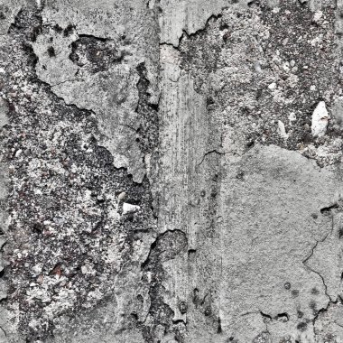 Yüksek çözünürlüklü çatlaklara sahip eskimiş beton duvarların fotogerçekçi, pürüzsüz dokusu.